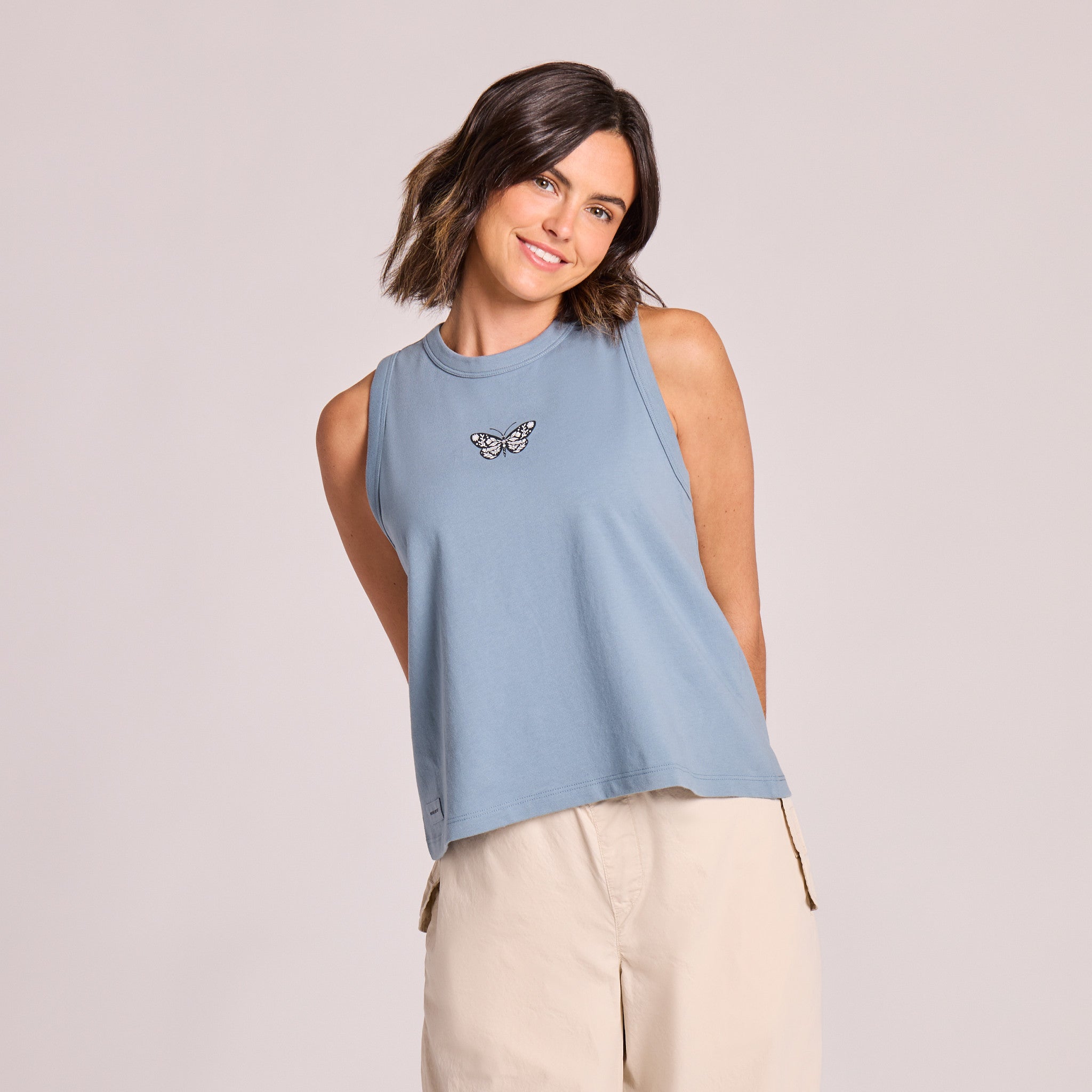 Butterfly Floral Mini Boxy Tank