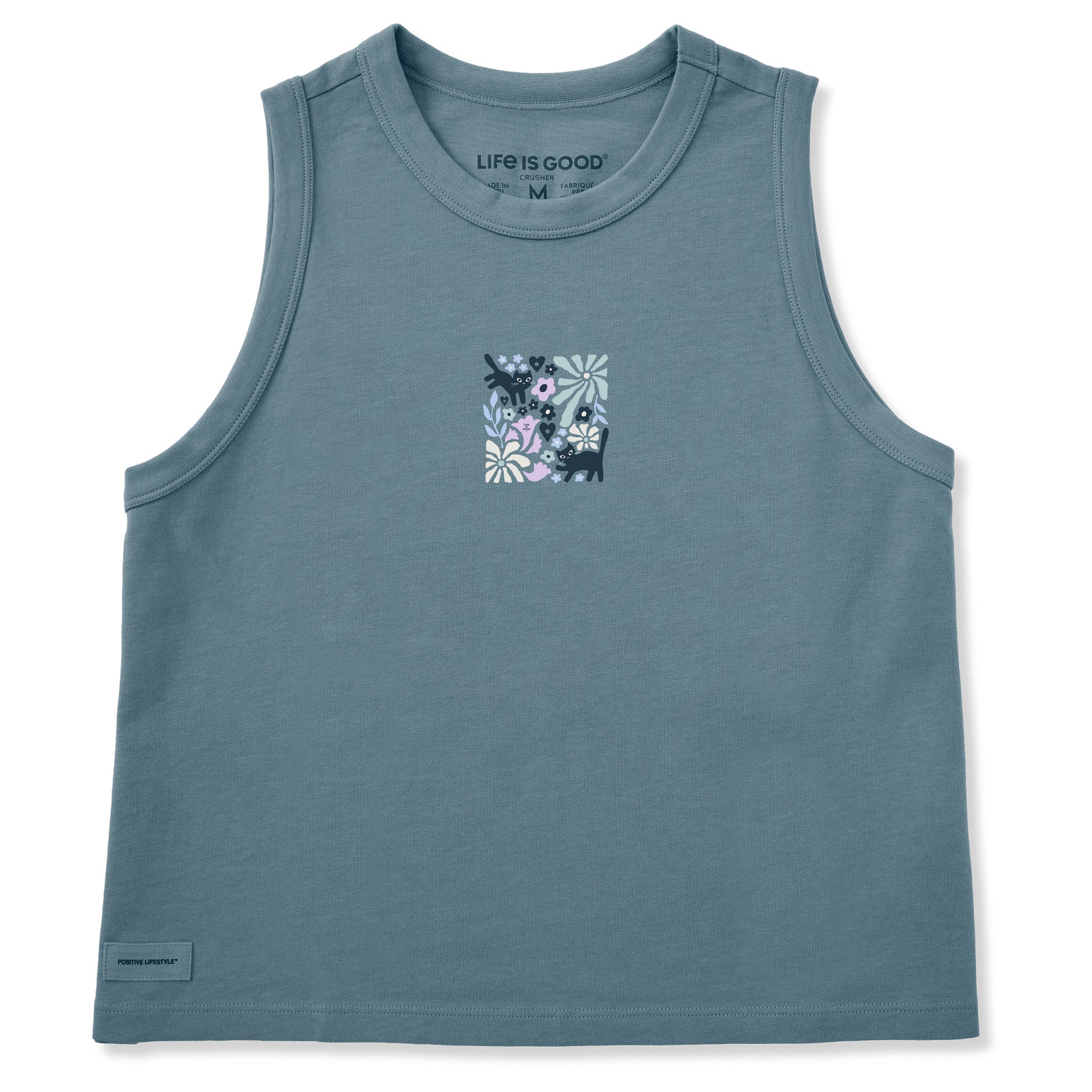 Cats in Flower Field Boxy Tank
